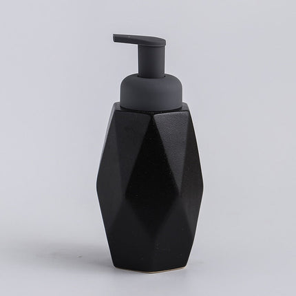 Dispenser sapone design geometrico in ceramica.
