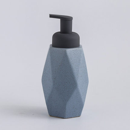 Dispenser sapone design geometrico in ceramica.