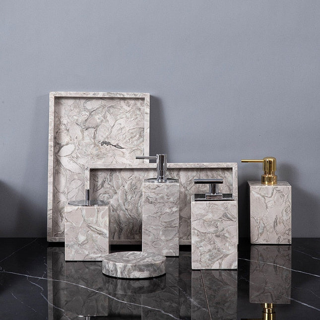 Portasapone Rotondo in Marmo Grigio