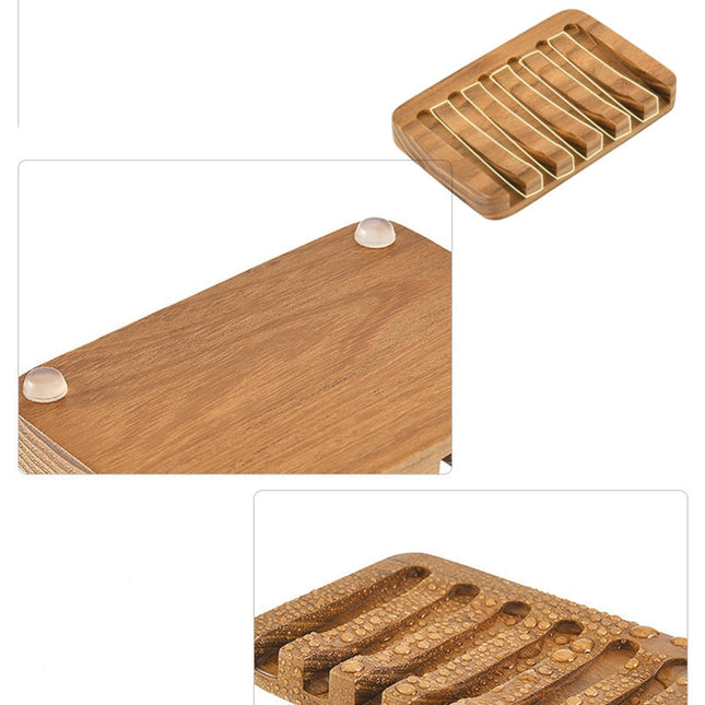 Portasapone in legno naturale con drenaggio
