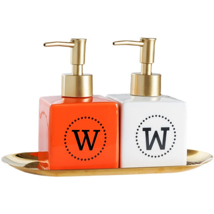 Dispenser sapone design con iniziale W.