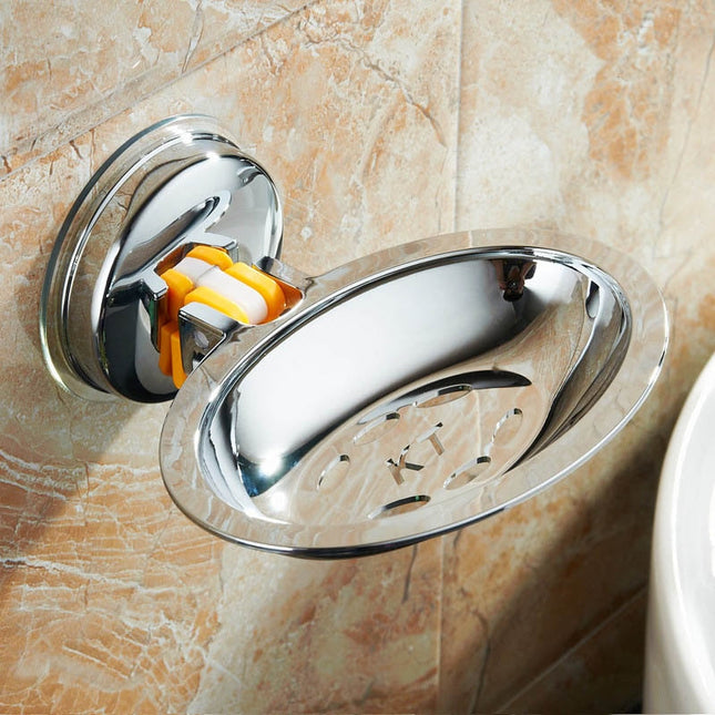 Portasapone Rotondo a Ventosa Cromato