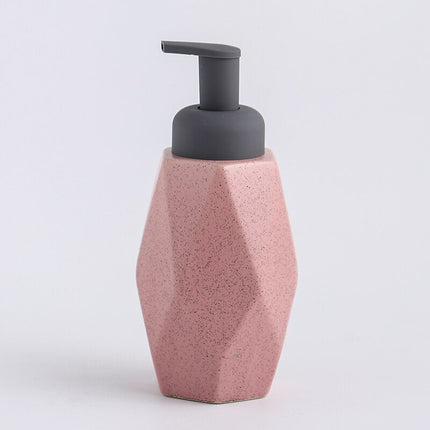 Dispenser sapone design geometrico in ceramica.