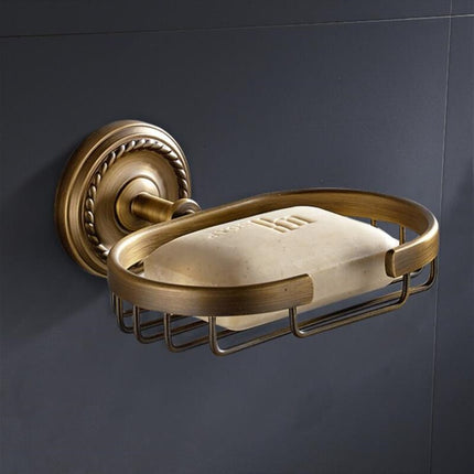 Cestino portasapone da muro in ottone