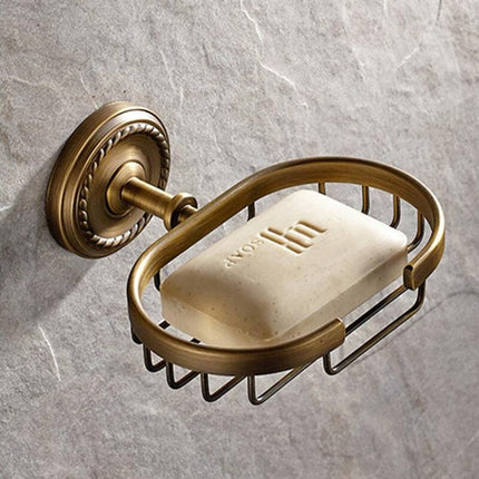 Cestino portasapone da muro in ottone