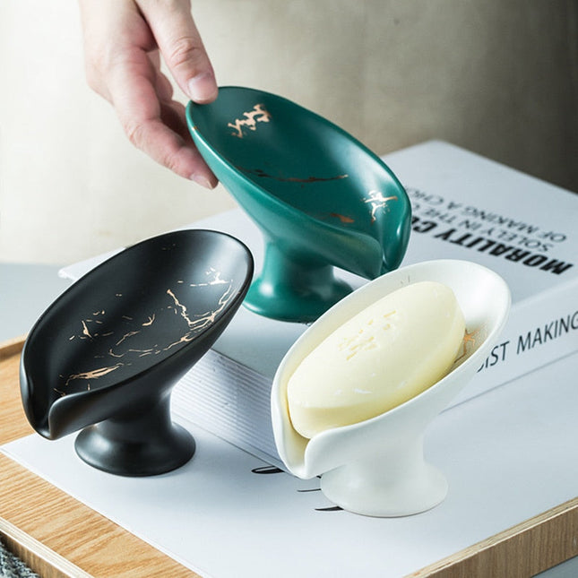 Portasapone design in ceramica effetto marmo