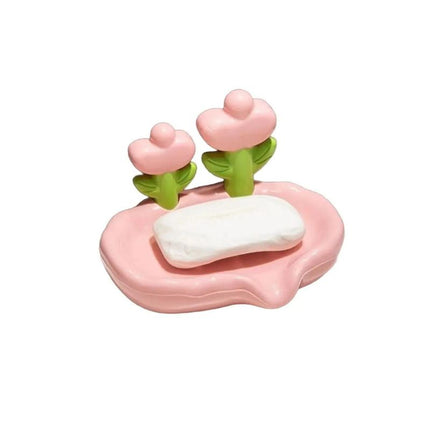 Portasapone in ceramica a forma di fiore