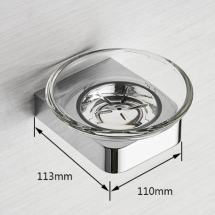 Portasapone da parete rotondo in vetro