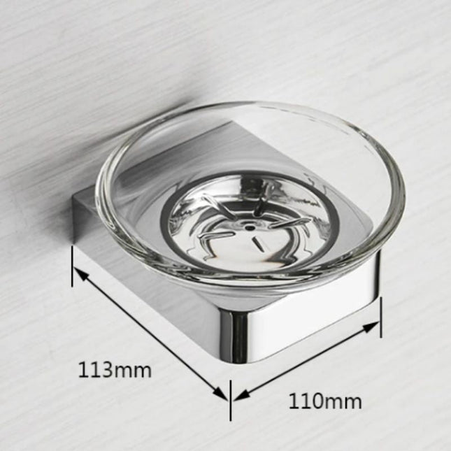 Portasapone da parete rotondo in vetro