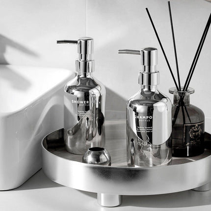 Dispenser sapone liquido finitura cromata.