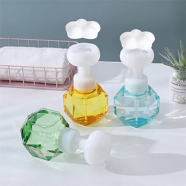 Dispenser sapone schiuma a forma fiore.