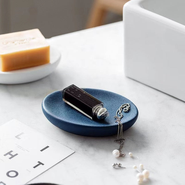 Portasapone ovale in ceramica forata