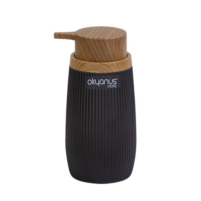 Dispenser Sapone Design Nero Legno
