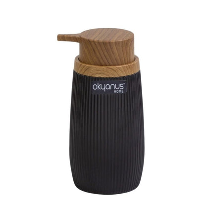 Dispenser Sapone Design Nero Legno