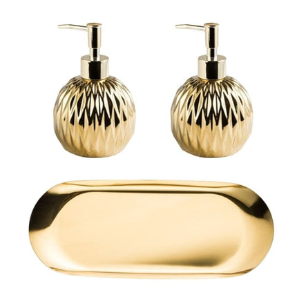 Dosatore Sapone Design Dorato Lavorato