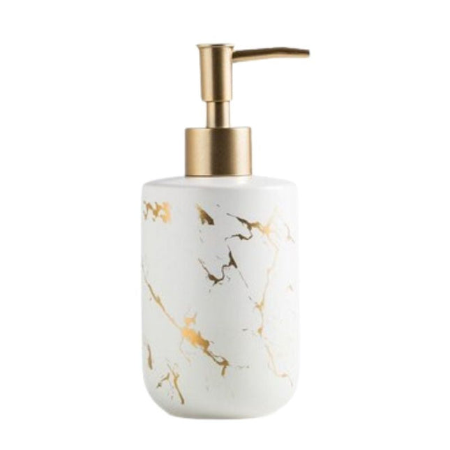 Dispenser Sapone Marmo Bianco Dorato