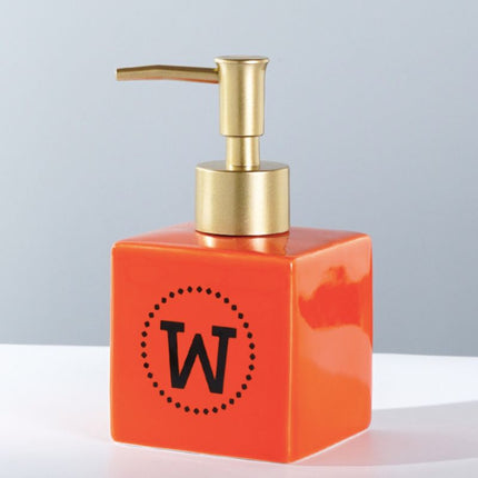 Dispenser sapone design con iniziale W.