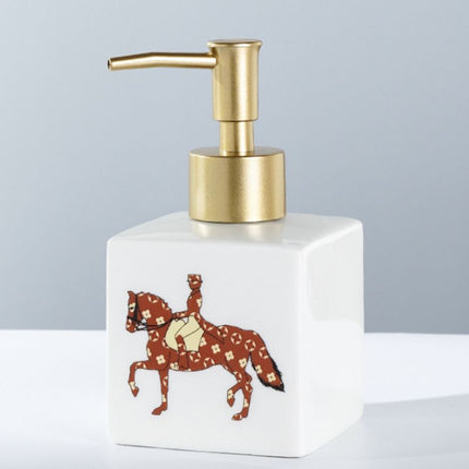 Dispenser sapone design con cavallo.