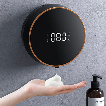 Dispenser sapone ricaricabile da parete.