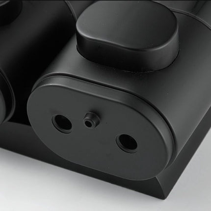 Dispenser sapone da parete trasparente.