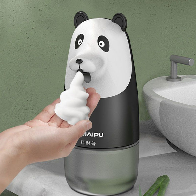 Dispenser sapone automatico a forma panda.