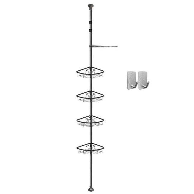 Piantana doccia angolare telescopica nera