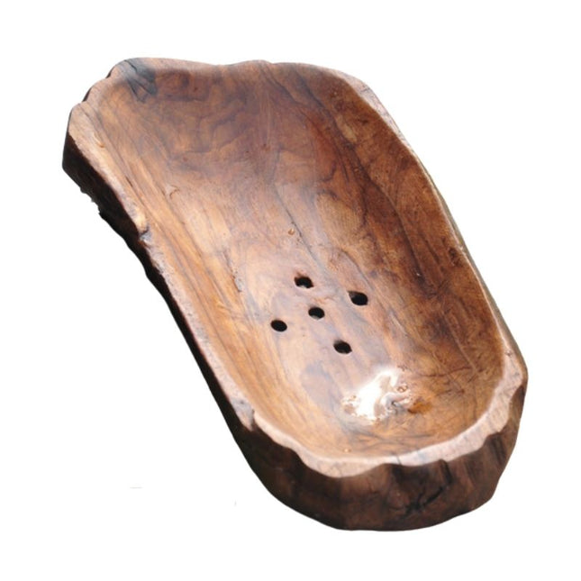 Grande portasapone in legno grezzo naturale
