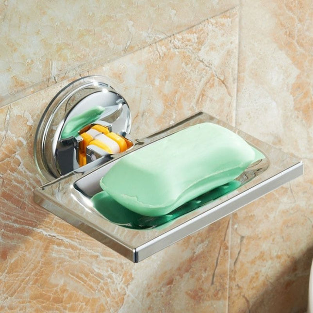 Portasapone Rettangolare a Ventosa Cromato