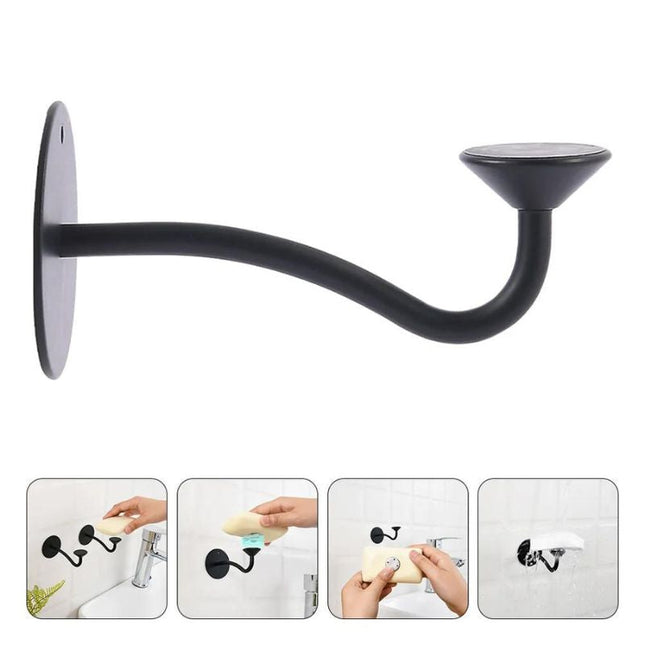 Portasapone magnetico da parete nero