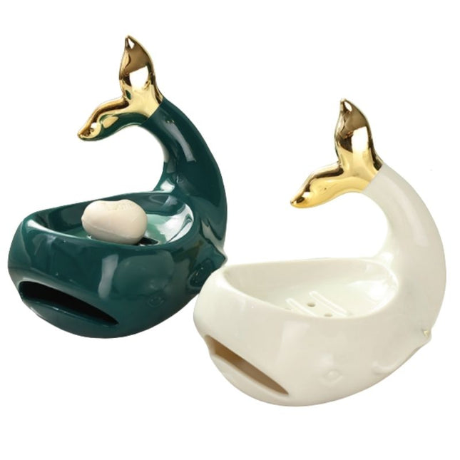 Portasapone balena in ceramica design