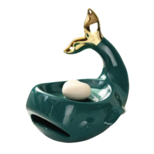 Portasapone balena in ceramica design