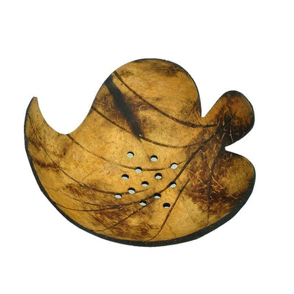 Portasapone in legno di cocco foglia.