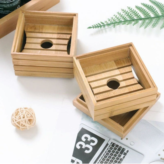 Scatola portasapone in bambù con coperchio