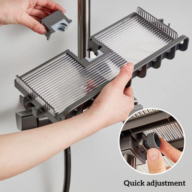 Portasapone regolabile per asta doccia