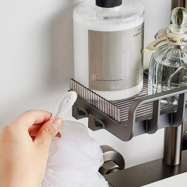 Portasapone regolabile per asta doccia