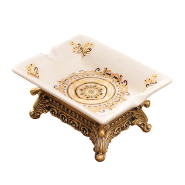 Portasapone da appoggio vintage dorato