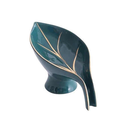 Portasapone a forma foglia ceramica