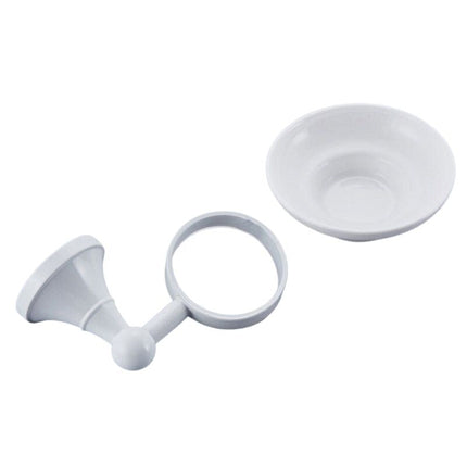 Portasapone murale in ottone e ceramica