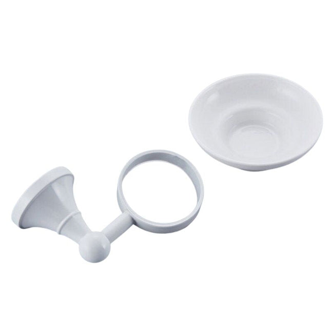 Portasapone murale in ottone e ceramica