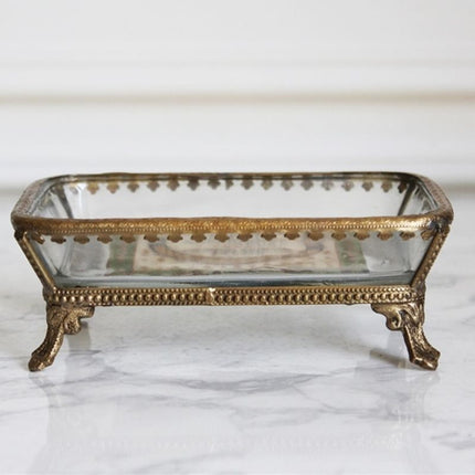 Portasapone da bagno vetro e ottone