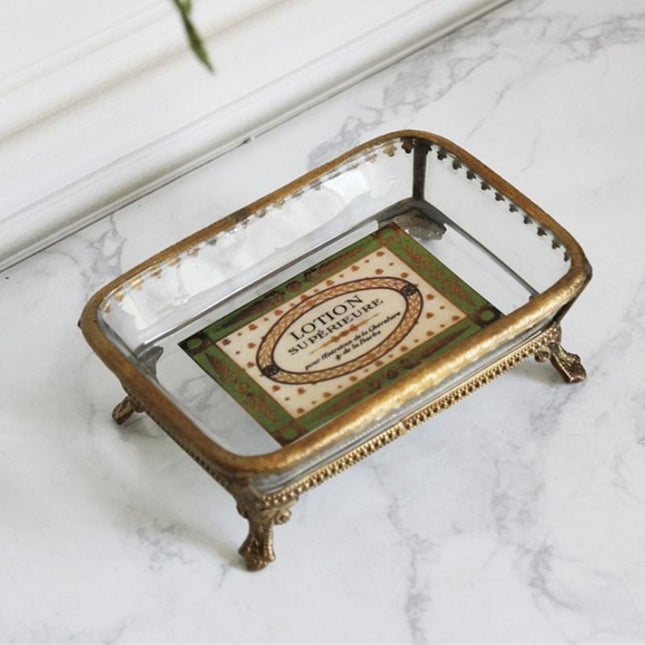 Portasapone da bagno vetro e ottone