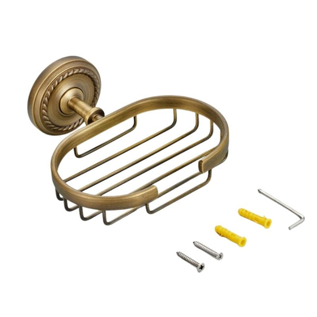 Cestino portasapone da muro in ottone