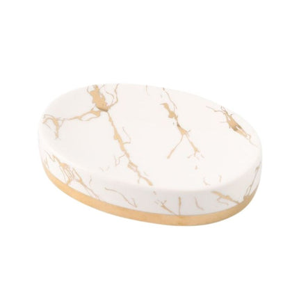 Portasapone ovale design effetto marmo