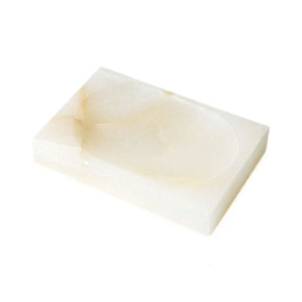 Portasapone Rettangolare Marmo Naturale Bianco
