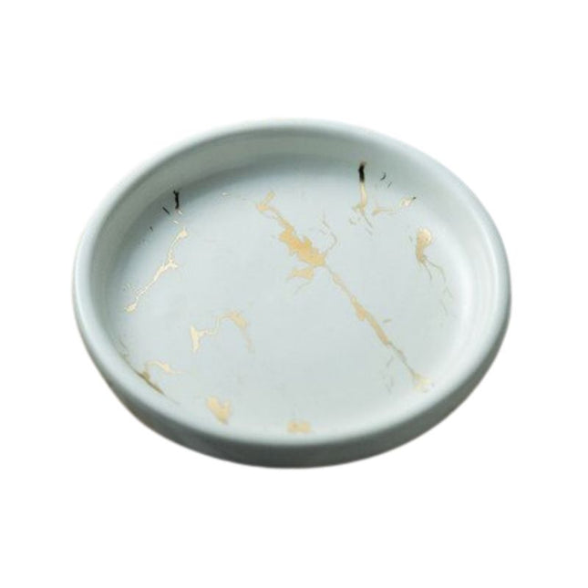 Portasapone Rotondo Effetto Marmo Nero