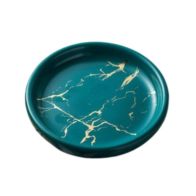 Portasapone Rotondo Effetto Marmo Nero