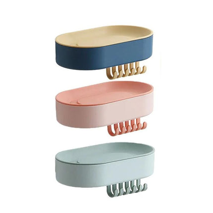 Portasapone da parete adesivo con ganci