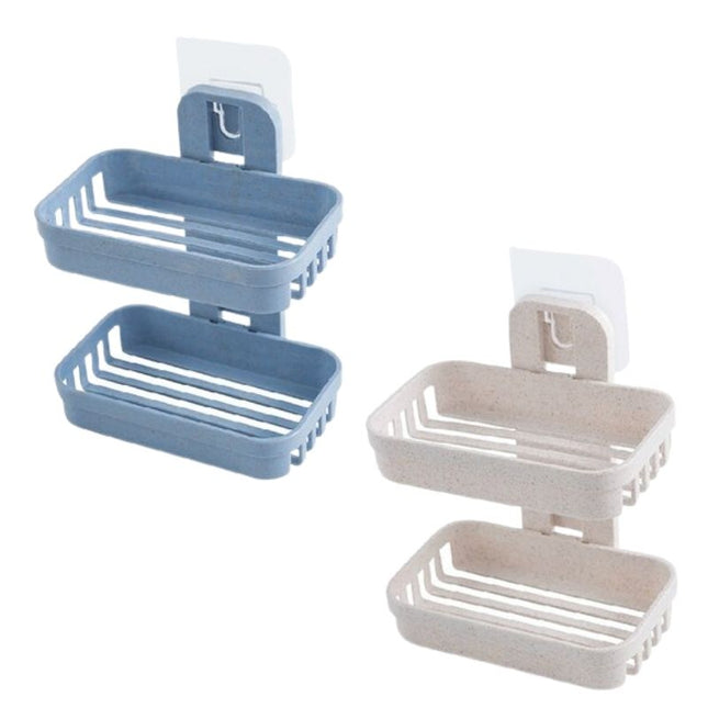 Portasapone doppio da parete adesivo