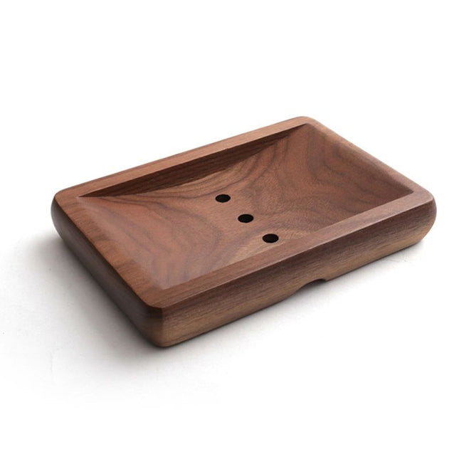 Portasapone Rettangolare in Legno Noce