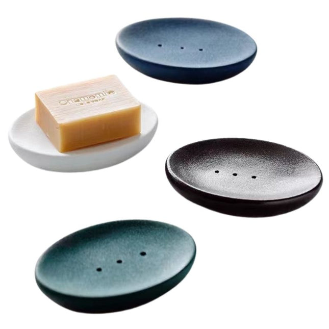 Portasapone ovale in ceramica forata
